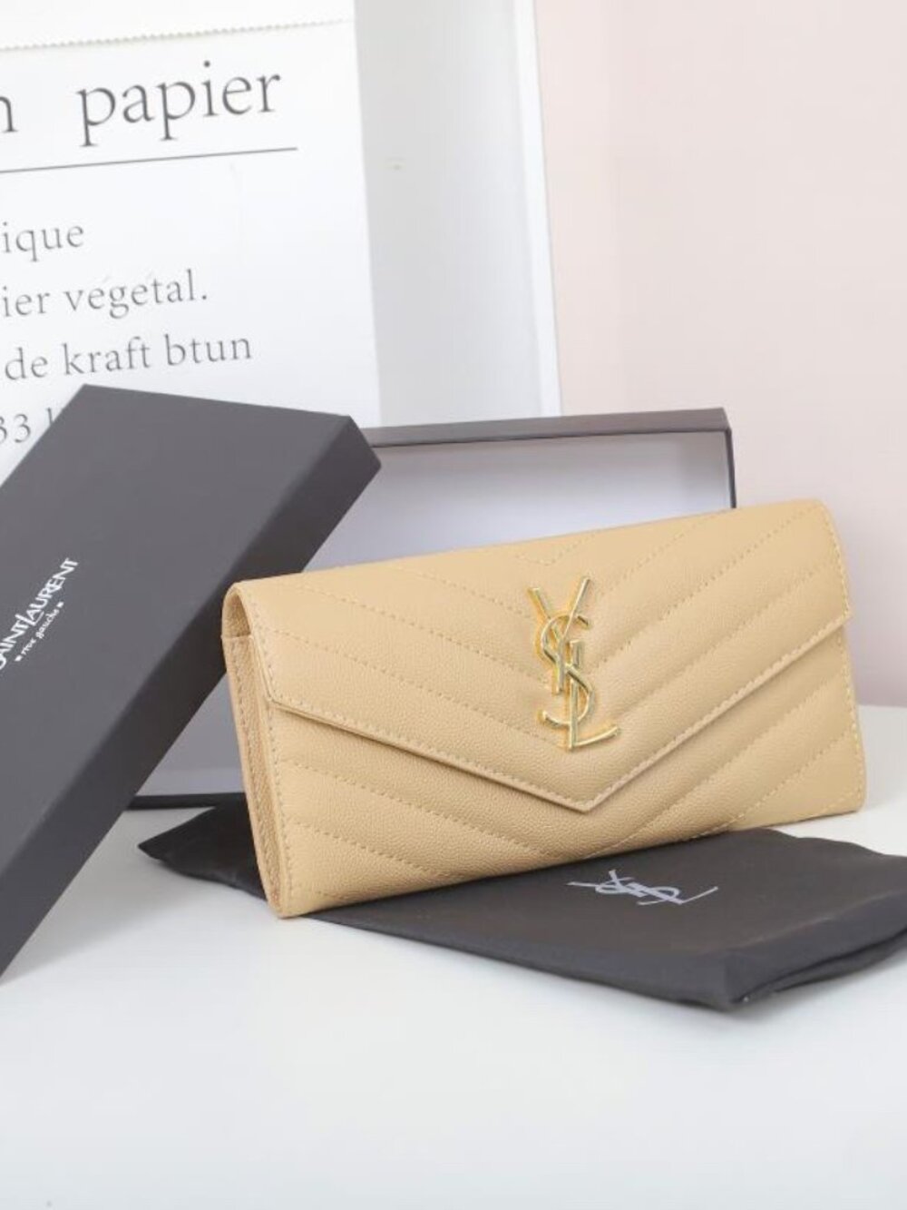 YSL Saint Laurent Cassandre Envelope Long Wallet